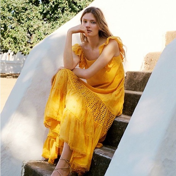 Anthropologie Payal Jain Fallon Eyelet Maxi Dress in White - Picture 6 of 13